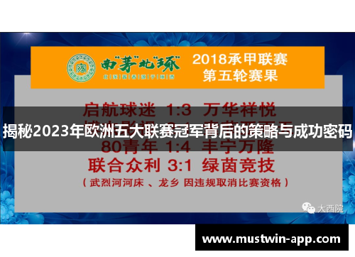 揭秘2023年欧洲五大联赛冠军背后的策略与成功密码